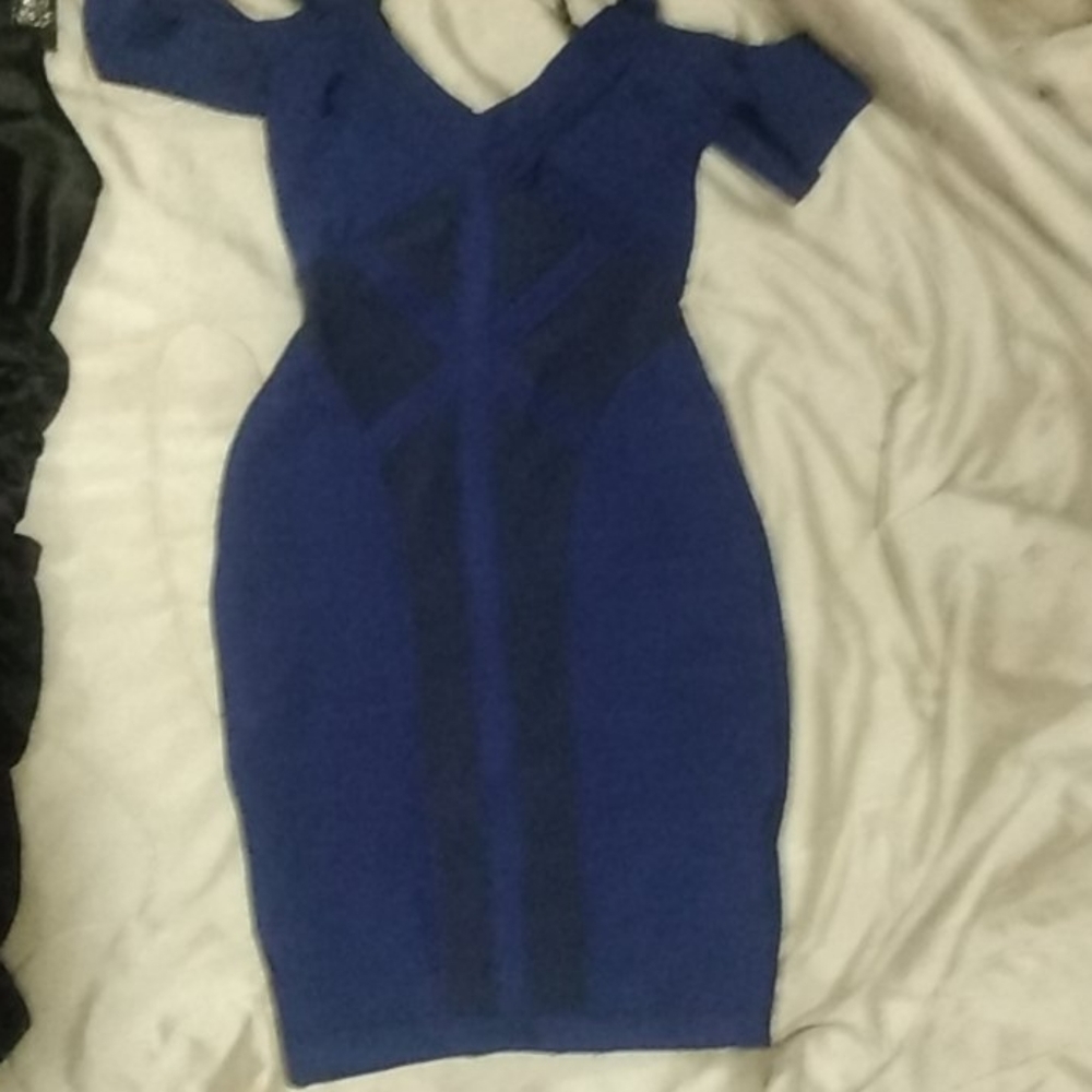 Misguided -blue -zip up -low back NEVER USED
